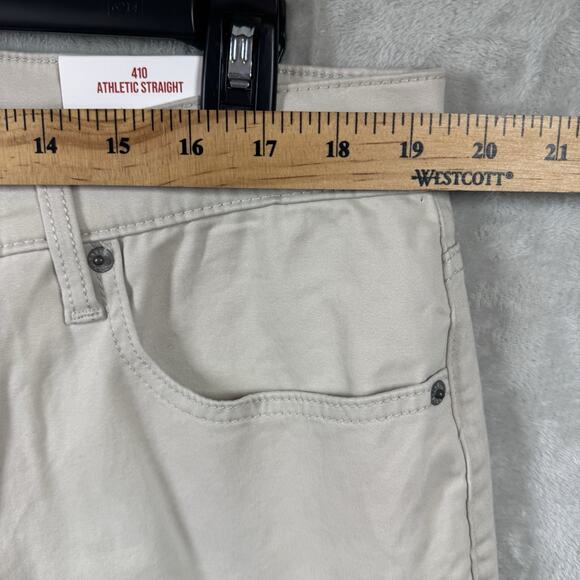 Lucky Brand NEW Mens Pants 410 Athletic Straight 38X30 Beige Stretch Zipper Logo - Picture 7 of 15